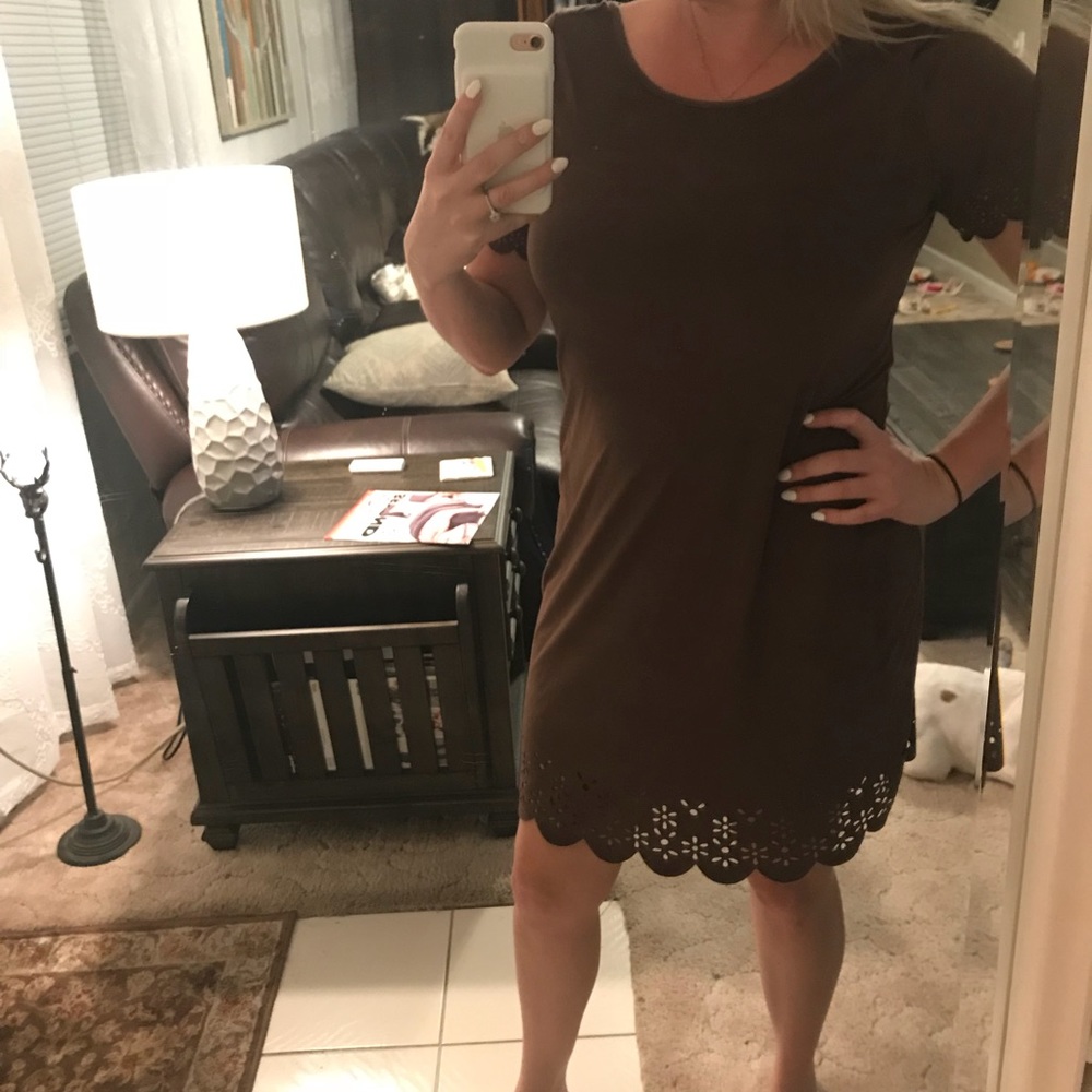 Brown suede dress
